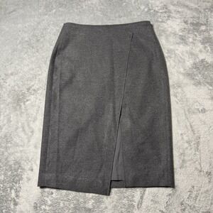 Babaton/Aritzia Gray Pencil Midi Skirt With Front Slit‎ Size 4 / Measures 29 W